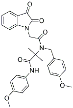 2-(2-(2,3-DIOXOINDOLIN-1-YL)-N-(4-METHOXYBENZYL)ACETAMIDO)-N-(4-METHOXYPHENYL)-2-METHYLPROPANAMIDE Struktur