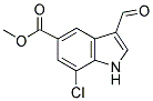 7-CHLORO-3-FORMYL-1H-INDOLE-5-CARBOXYLIC ACID METHYL ESTER Struktur