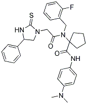 N-(4-(DIMETHYLAMINO)PHENYL)-1-(N-(2-FLUOROBENZYL)-2-(4-PHENYL-2-THIOXOIMIDAZOLIDIN-1-YL)ACETAMIDO)CYCLOPENTANECARBOXAMIDE Struktur