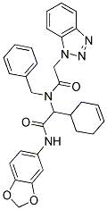 2-(2-(1H-BENZO[D][1,2,3]TRIAZOL-1-YL)-N-BENZYLACETAMIDO)-N-(BENZO[D][1,3]DIOXOL-5-YL)-2-(CYCLOHEX-3-ENYL)ACETAMIDE Struktur