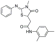 N-(2,4-DIMETHYLPHENYL)-2-[(2Z)-3-METHYL-4-OXO-2-(PHENYLIMINO)-1,3-THIAZOLIDIN-5-YL]ACETAMIDE Struktur