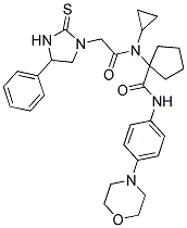 1-(N-CYCLOPROPYL-2-(4-PHENYL-2-THIOXOIMIDAZOLIDIN-1-YL)ACETAMIDO)-N-(4-MORPHOLINOPHENYL)CYCLOPENTANECARBOXAMIDE Struktur