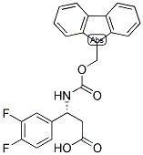 (R)-3-(3,4-DIFLUORO-PHENYL)-3-(9H-FLUOREN-9-YLMETHOXYCARBONYLAMINO)-PROPIONIC ACID Struktur