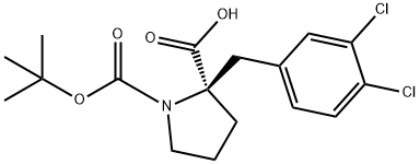 BOC-(R)-ALPHA-(3,4-DICHLOROBENZYL)-PROLINE Struktur