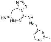 3-METHYLBENZALDEHYDE (8-IMINO-8,9-DIHYDRO-7H-[1,2,4]TRIAZOLO[1,5-D][1,2,4]TRIAZEPIN-5-YL)HYDRAZONE Struktur