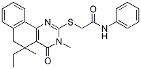 2-[(5-ETHYL-3,5-DIMETHYL-4-OXO-3,4,5,6-TETRAHYDROBENZO[H]QUINAZOLIN-2-YL)SULFANYL]-N-PHENYLACETAMIDE Struktur