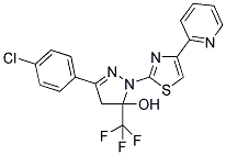 3-(4-CHLOROPHENYL)-1-(4-PYRIDIN-2-YL-1,3-THIAZOL-2-YL)-5-(TRIFLUOROMETHYL)-4,5-DIHYDRO-1H-PYRAZOL-5-OL Struktur