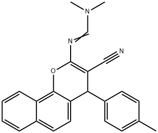 N'-[3-CYANO-4-(4-METHYLPHENYL)-4H-BENZO[H]CHROMEN-2-YL]-N,N-DIMETHYLIMINOFORMAMIDE Struktur