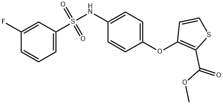 METHYL 3-(4-([(3-FLUOROPHENYL)SULFONYL]AMINO)PHENOXY)-2-THIOPHENECARBOXYLATE Struktur