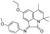 (E)-8-ETHOXY-1-(4-METHOXYPHENYLIMINO)-4,4,6-TRIMETHYL-1H-PYRROLO[3,2,1-IJ]QUINOLIN-2(4H)-ONE Struktur