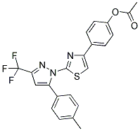 4-{2-[5-(4-METHYLPHENYL)-3-(TRIFLUOROMETHYL)-1H-PYRAZOL-1-YL]-1,3-THIAZOL-4-YL}PHENYL ACETATE Struktur