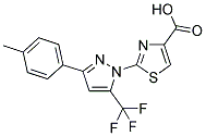 2-[3-(4-METHYLPHENYL)-5-(TRIFLUOROMETHYL)-1H-PYRAZOL-1-YL]-1,3-THIAZOLE-4-CARBOXYLIC ACID Struktur