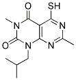 1-ISOBUTYL-5-MERCAPTO-3,7-DIMETHYLPYRIMIDO[4,5-D]PYRIMIDINE-2,4(1H,3H)-DIONE Struktur