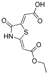 (2Z)-[(2Z)-2-(2-ETHOXY-2-OXOETHYLIDENE)-4-OXO-1,3-THIAZOLIDIN-5-YLIDENE]ACETIC ACID Struktur