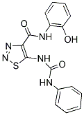 5-[(ANILINOCARBONYL)AMINO]-N-(2-HYDROXYPHENYL)-1,2,3-THIADIAZOLE-4-CARBOXAMIDE Struktur