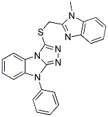 3-(1-METHYL-1H-BENZOIMIDAZOL-2-YLMETHYLSULFANYL)-9-PHENYL-9H-BENZO[4,5]IMIDAZO[2,1-C][1,2,4]TRIAZOLE Struktur