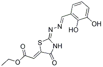 ETHYL (2Z)-{(2E)-2-[(2E)-(2,3-DIHYDROXYBENZYLIDENE)HYDRAZONO]-4-OXO-1,3-THIAZOLIDIN-5-YLIDENE}ACETATE Struktur