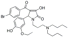 4-(4-BROMOBENZOYL)-1-(3-(DIBUTYLAMINO)PROPYL)-5-(3-ETHOXY-4-HYDROXYPHENYL)-3-HYDROXY-1H-PYRROL-2(5H)-ONE Struktur