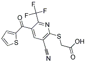 ([3-CYANO-5-(THIEN-2-YLCARBONYL)-6-(TRIFLUOROMETHYL)PYRIDIN-2-YL]THIO)ACETIC ACID Struktur