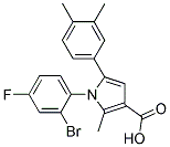 1-(2-BROMO-4-FLUOROPHENYL)-5-(3,4-DIMETHYLPHENYL)-2-METHYL-1H-PYRROLE-3-CARBOXYLIC ACID Struktur