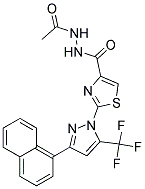 N'-ACETYL-2-[3-(1-NAPHTHYL)-5-(TRIFLUOROMETHYL)-1H-PYRAZOL-1-YL]-1,3-THIAZOLE-4-CARBOHYDRAZIDE Struktur