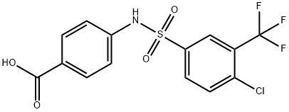 4-(([4-CHLORO-3-(TRIFLUOROMETHYL)PHENYL]SULFONYL)AMINO)BENZOIC ACID Struktur