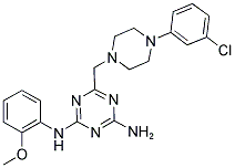 6-((4-(3-CHLOROPHENYL)PIPERAZIN-1-YL)METHYL)-N2-(2-METHOXYPHENYL)-1,3,5-TRIAZINE-2,4-DIAMINE Struktur