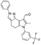 7-METHYL-2-PHENYL-6-(3-TRIFLUOROMETHYL-PHENYL)-2,4,5,6-TETRAHYDRO-PYRROLO[2,3-G]INDAZOLE-8-CARBALDEHYDE Struktur