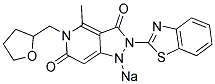 SODIUM 2-(1,3-BENZOTHIAZOL-2-YL)-4-METHYL-3-OXO-5-(TETRAHYDROFURAN-2-YLMETHYL)-3,5-DIHYDRO-2H-PYRAZOLO[4,3-C]PYRIDIN-6-OLATE Struktur