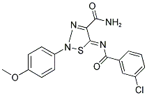 (5Z)-5-[(3-CHLOROBENZOYL)IMINO]-2-(4-METHOXYPHENYL)-2,5-DIHYDRO-1,2,3-THIADIAZOLE-4-CARBOXAMIDE Struktur