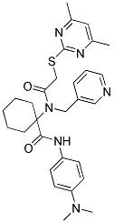 N-(4-(DIMETHYLAMINO)PHENYL)-1-(2-(4,6-DIMETHYLPYRIMIDIN-2-YLTHIO)-N-(PYRIDIN-3-YLMETHYL)ACETAMIDO)CYCLOHEXANECARBOXAMIDE Struktur