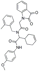 2-(CYCLOHEX-3-ENYL)-2-(2-(2,3-DIOXOINDOLIN-1-YL)-N-(2-METHYLBENZYL)ACETAMIDO)-N-(4-METHOXYPHENYL)ACETAMIDE Struktur