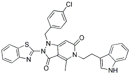 5-(2-(1H-INDOL-3-YL)ETHYL)-2-(BENZO[D]THIAZOL-2-YL)-1-(4-CHLOROBENZYL)-4-METHYL-1,2-DIHYDRO-5H-PYRAZOLO[4,3-C]PYRIDINE-3,6-DIONE Struktur