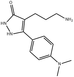 4-(3-AMINO-PROPYL)-5-(4-DIMETHYLAMINO-PHENYL)-1,2-DIHYDRO-PYRAZOL-3-ONE Struktur