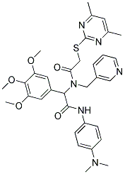 N-(4-(DIMETHYLAMINO)PHENYL)-2-(2-(4,6-DIMETHYLPYRIMIDIN-2-YLTHIO)-N-(PYRIDIN-3-YLMETHYL)ACETAMIDO)-2-(3,4,5-TRIMETHOXYPHENYL)ACETAMIDE Struktur