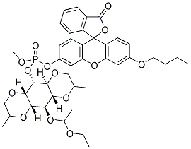 O-METHYL-O-(N-BUTYLFLUORESCEIN)-O-(3-[6-O-(D,L-1-ETHOXYETHYL)-1,2:4,5-BIS-O-(1-METHYLETHYLIDENE)-D,L-MYO-INOSITOL])PHOSPHATE Struktur