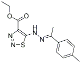 ETHYL 5-{(2E)-2-[1-(4-METHYLPHENYL)ETHYLIDENE]HYDRAZINO}-1,2,3-THIADIAZOLE-4-CARBOXYLATE Struktur