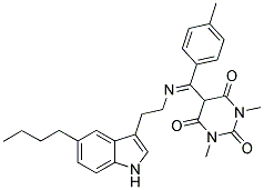 5-[{[2-(5-BUTYL-1H-INDOL-3-YL)ETHYL]IMINO}(4-METHYLPHENYL)METHYL]-1,3-DIMETHYL-2,4,6(1H,3H,5H)-PYRIMIDINETRIONE Struktur