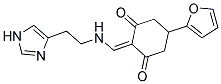 5-(2-FURYL)-2-({[2-(1H-IMIDAZOL-4-YL)ETHYL]AMINO}METHYLENE)CYCLOHEXANE-1,3-DIONE Struktur