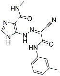 5-((2Z)-2-{1-CYANO-2-[(3-METHYLPHENYL)AMINO]-2-OXOETHYLIDENE}HYDRAZINO)-N-METHYL-1H-IMIDAZOLE-4-CARBOXAMIDE|