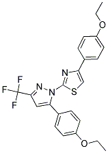 4-(4-ETHOXYPHENYL)-2-[5-(4-ETHOXYPHENYL)-3-(TRIFLUOROMETHYL)-1H-PYRAZOL-1-YL]-1,3-THIAZOLE Struktur