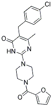 5-(4-CHLOROBENZYL)-2-[4-(2-FUROYL)PIPERAZIN-1-YL]-6-METHYLPYRIMIDIN-4(3H)-ONE Struktur