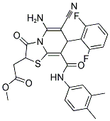 METHYL 2-(5-AMINO-6-CYANO-7-(2,6-DIFLUOROPHENYL)-8-(3,4-DIMETHYLPHENYLCARBAMOYL)-3-OXO-3,7-DIHYDRO-2H-THIAZOLO[3,2-A]PYRIDIN-2-YL)ACETATE Struktur