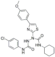 N~1~-CYCLOHEXYL-1-[4-(4-METHOXYPHENYL)-1,3-THIAZOL-2-YL]-N~2~-(4-CHLOROPHENYL)-1,2-HYDRAZINEDICARBOXAMIDE Struktur