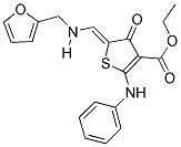 ETHYL (5Z)-2-ANILINO-5-{[(2-FURYLMETHYL)AMINO]METHYLENE}-4-OXO-4,5-DIHYDROTHIOPHENE-3-CARBOXYLATE Struktur