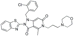 2-(BENZO[D]THIAZOL-2-YL)-1-(2-CHLOROBENZYL)-4-METHYL-5-(3-MORPHOLINOPROPYL)-1,2-DIHYDRO-5H-PYRAZOLO[4,3-C]PYRIDINE-3,6-DIONE Struktur