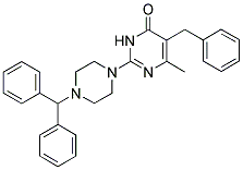 2-(4-BENZHYDRYLPIPERAZIN-1-YL)-5-BENZYL-6-METHYLPYRIMIDIN-4(3H)-ONE Struktur