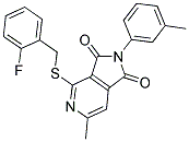 4-[(2-FLUOROBENZYL)THIO]-6-METHYL-2-(3-METHYLPHENYL)-1H-PYRROLO[3,4-C]PYRIDINE-1,3(2H)-DIONE Struktur