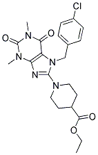 ETHYL 1-(7-(4-CHLOROBENZYL)-1,3-DIMETHYL-2,6-DIOXO-2,3,6,7-TETRAHYDRO-1H-PURIN-8-YL)PIPERIDINE-4-CARBOXYLATE Struktur