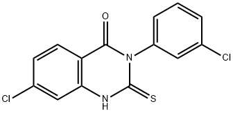 7-CHLORO-3-(3-CHLOROPHENYL)-2-MERCAPTOQUINAZOLIN-4(3H)-ONE Struktur